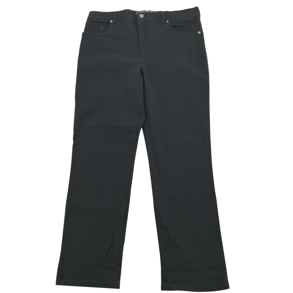 Gloria Vanderbilt Amanda Jeans Womens 14P Black High Rise Tapered Classic Petite